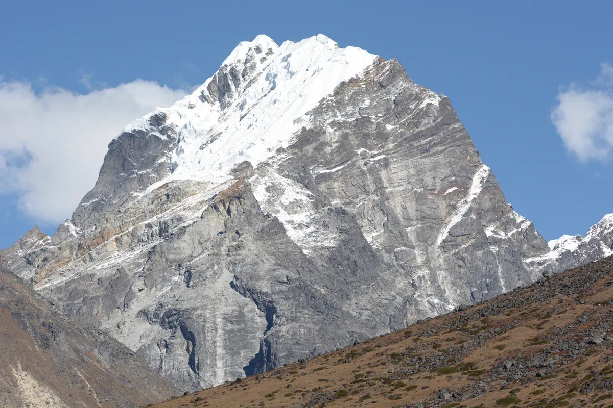 Lobuche East from the southeast, one of the trekking peaks on Everest climbing tours, Nepal
